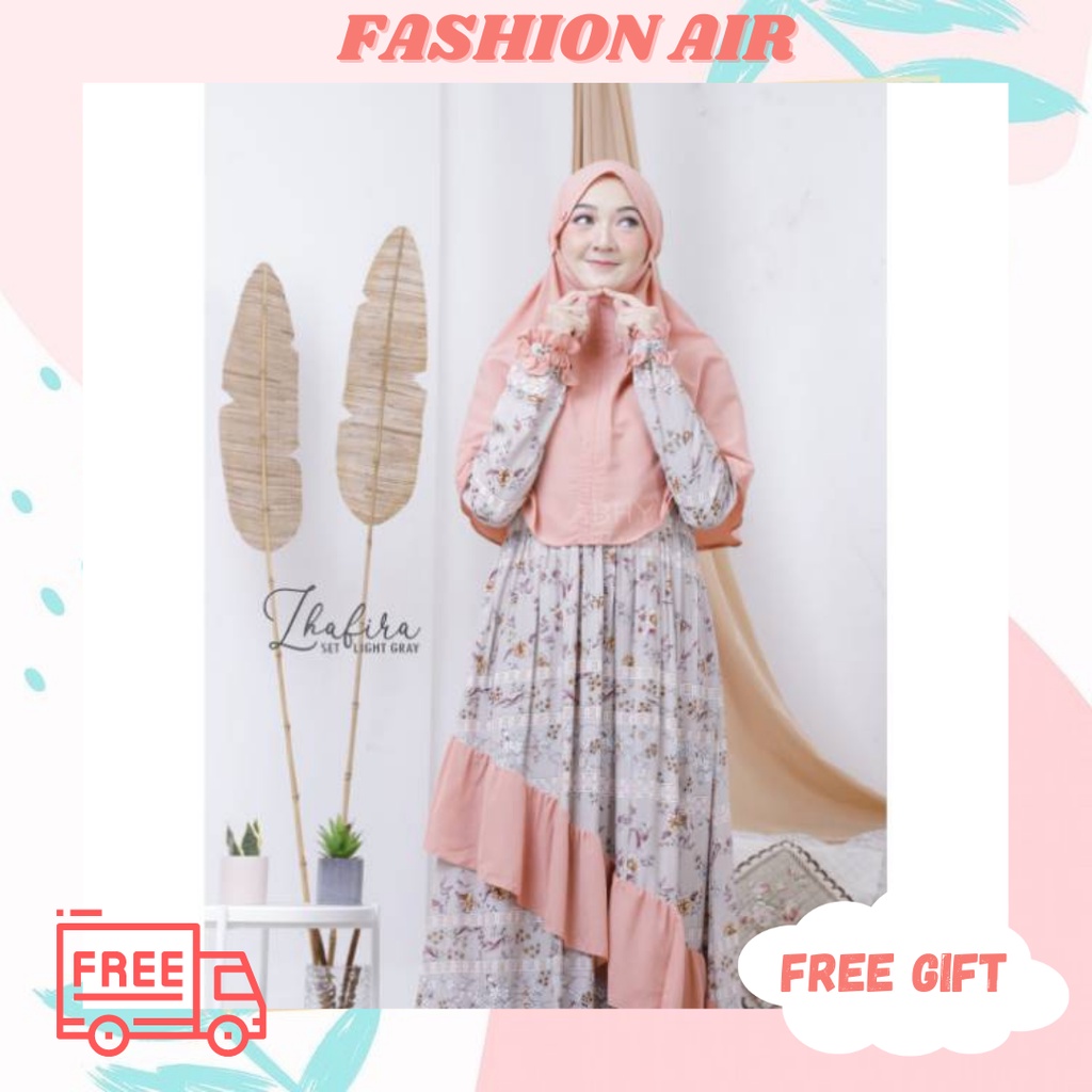 GAMIS MOTIF SET BERGO POLOS BAHAN KATUN RAYON VESCOSE DAN WOLLPEACH EXCLUSIVE ZHAFIRA ORI BY ABHYANA