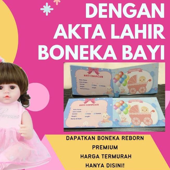 BAYAR DITEMPAT✔️TERMURAH Boneka Reborn Bayi Silikon mirip Asli Dengan Akta Lahir Cantik Mewah 42 cm 