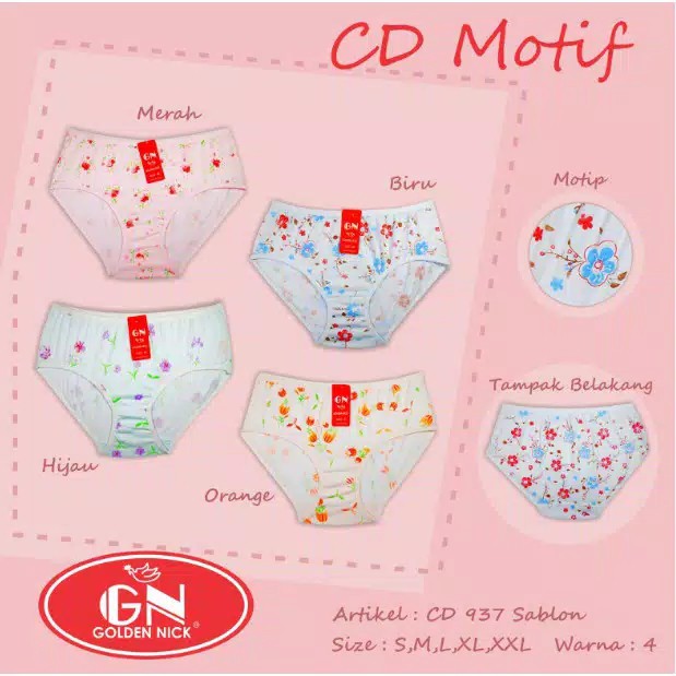 Celana Dalam Wanita Motif GOLDEN NICK 937S / CD Motif Bunga GN 937S