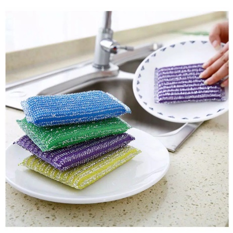 Spons Cuci Piring Warna Warni Spon Sponge Sabut Jaring / Alat Dishwashing Dapur Masak Busa Serbaguna