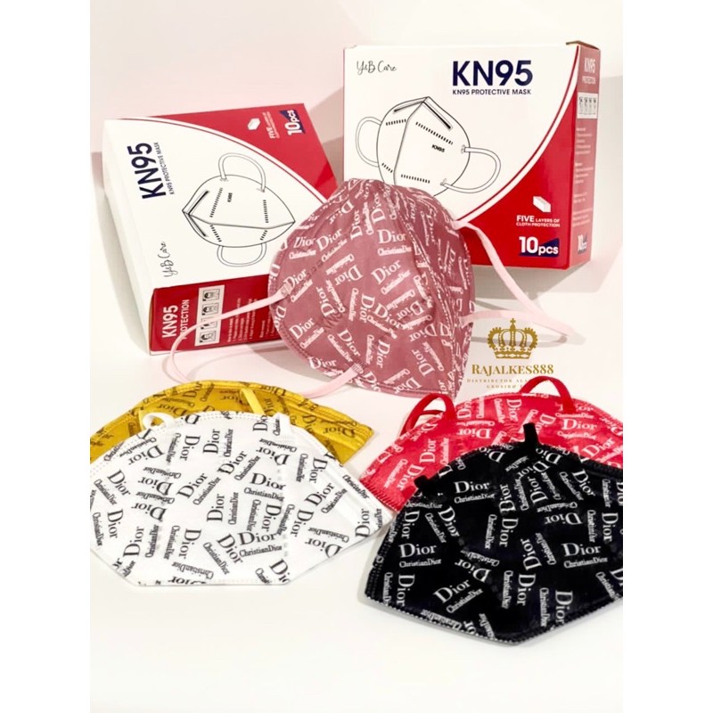 Surgical Mask KN95 Black/ KN95 Black/Masker KN95 branded /Masker KN Alkindo/ Masker KN95 Dior/KN95