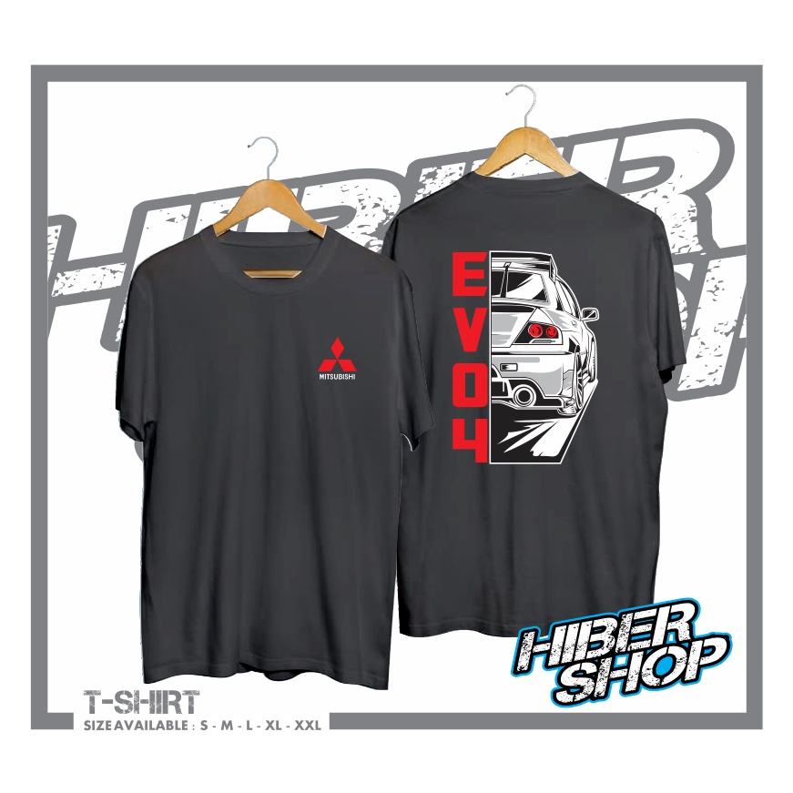KAOS BAJU MITSUBISHI LANCER EVOLUTION 4 EVO 4 JDM KAOS MOBIL AUTOMOTIVE MURAH KEREN - HIBER SHOP