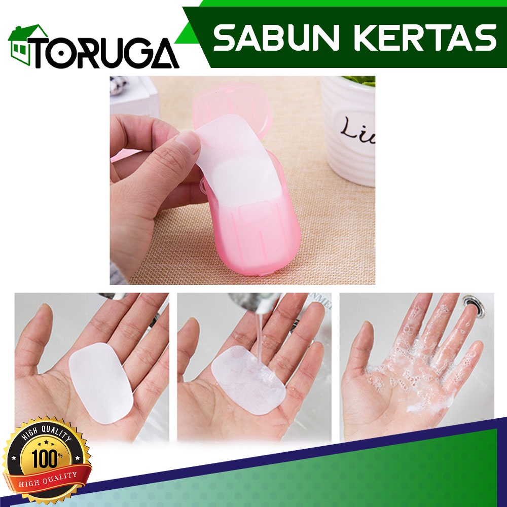 Sabun Travel Kertas Mini Paper Soap Isi Ulang Cuci Tangan Mudah Praktis Higienis