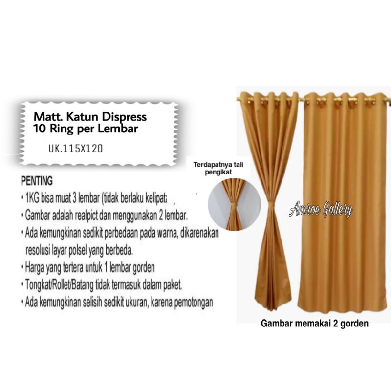 GORDEN JENDELA  PENDEK POLOS EMBOS MINIMALIS MURAH COD SMOKRING UK.T 120 dan T 150