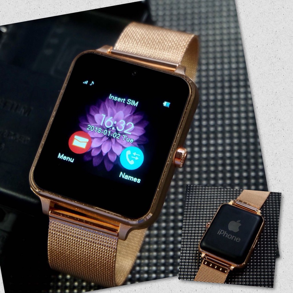Jam Tangan Pria Wanita Iphone Smart Watch Tali Rantai