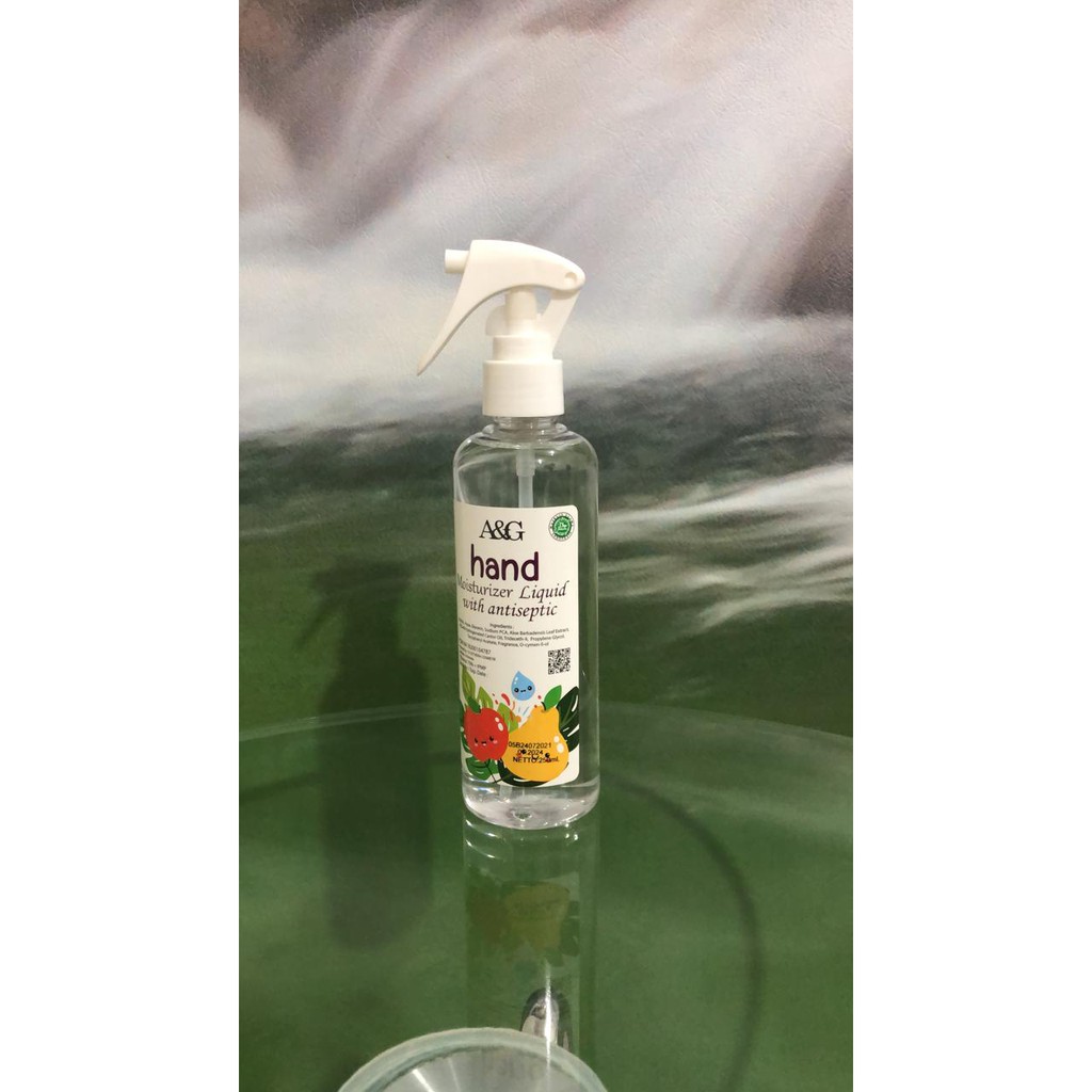 A&amp;G Hand Sanitizer Moisturizer Cair Gel Antiseptik 250 ml 70% Alkohol Tutup Fliptop Dan Pompa