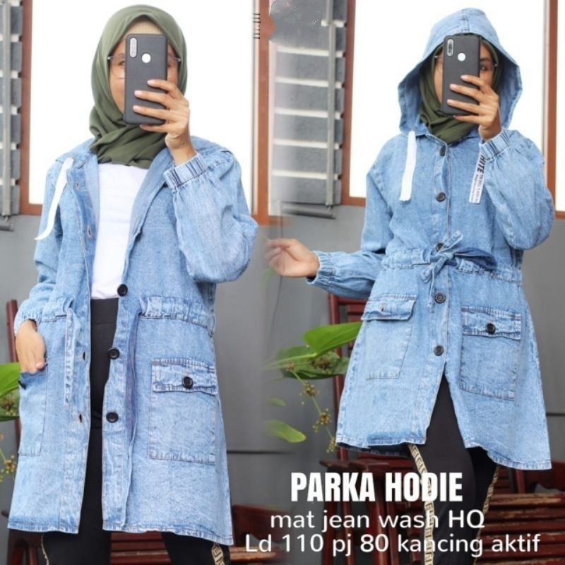 PARKA HOODIE | JAKET JEANS WANITA LD 110 Fit XL | JAKET HOODIE WANITA | JAKET REMAJA KEKINIAN