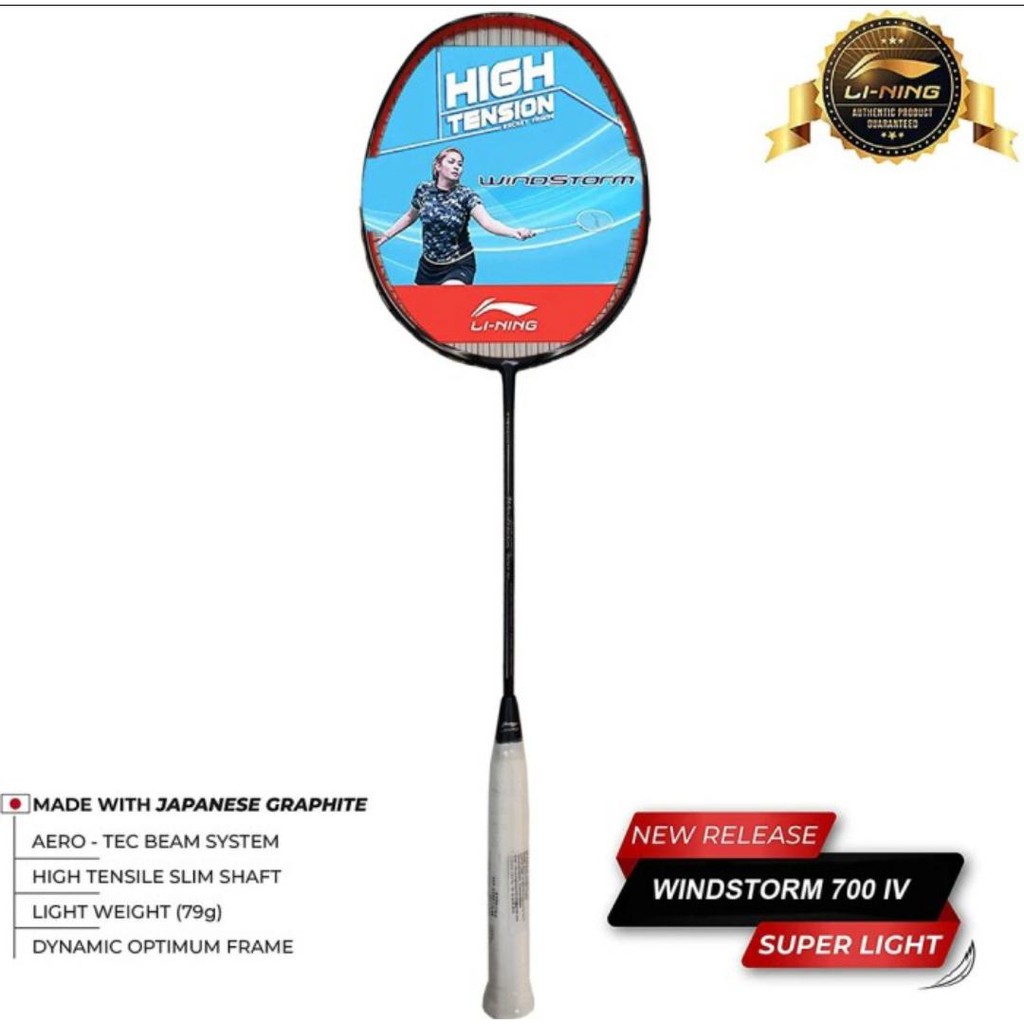 Raket Badminton Lining Windstorm 700 IV Original - Black Gold