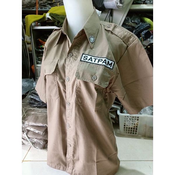 BAJU ATASAN PDH SATPAM/COKLAT.UKRN .M.L.XL.XXL.XXXL.XXXXL.XXXXXL