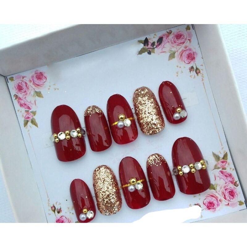 Kuku palsu FREE LEM/ fake nails kuku 3d kuku wedding Kuku Palsu 3D Nail Art/ (34)