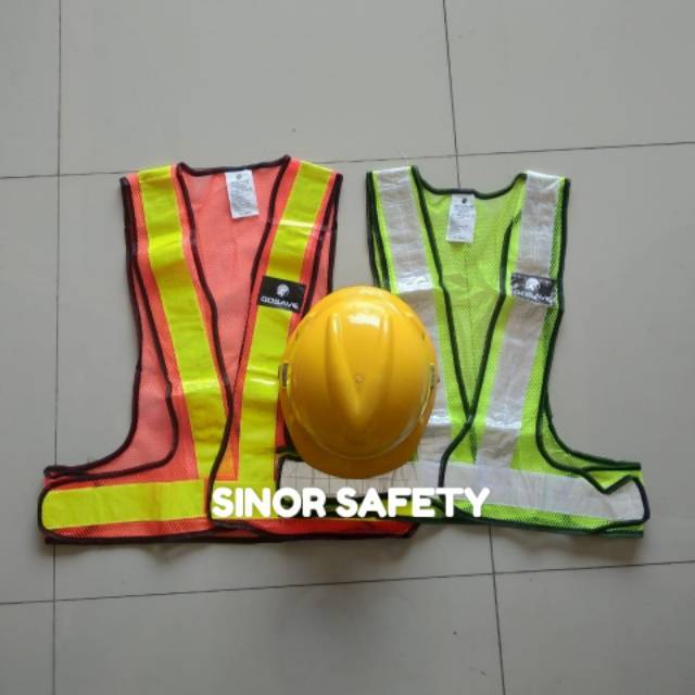 Paket Safety Proyek Full Set Helm Asa Plus Rompi V Guard Polyester Warna Bisa Riquest