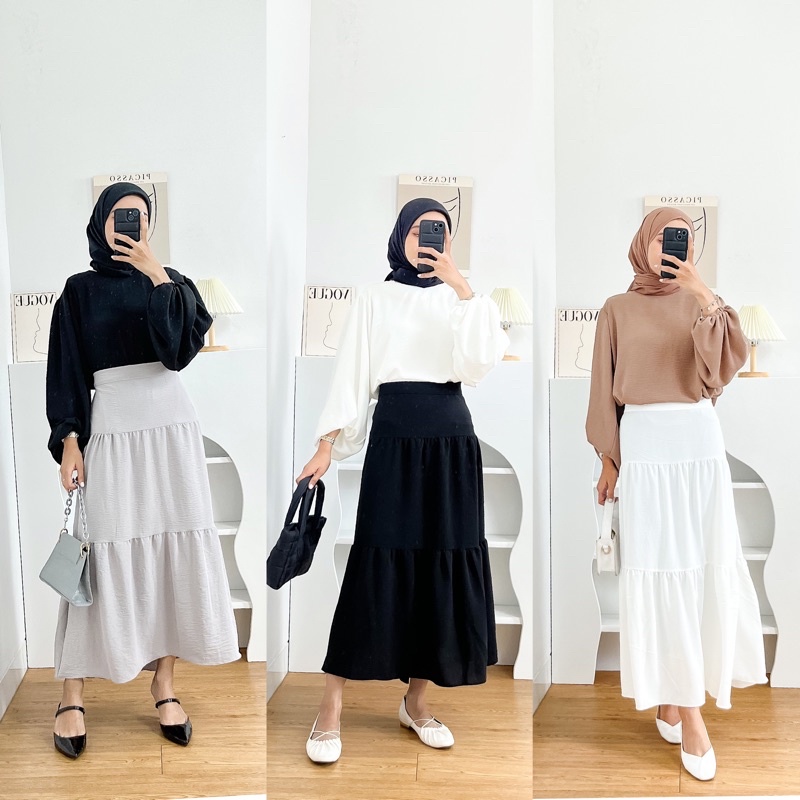 MOZA SKIRT BY BOONAA | ROK AIRFLOW // ROK RUFFLE KOREA CRINKLE AIRFLOW PREMIUM