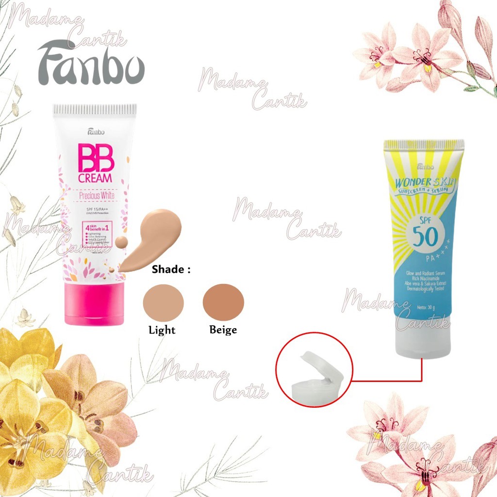 ✿ MADAME ✿ FANBO BB CREAM PRECIOUS WHITE SUNBLOCK SUNSCREEN BPOM BY FANBO