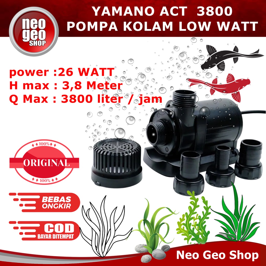 YAMANO ACT3800 ACT T 3800 AC T3800 Mesin Pompa Air Kolam Ikan Low Watt