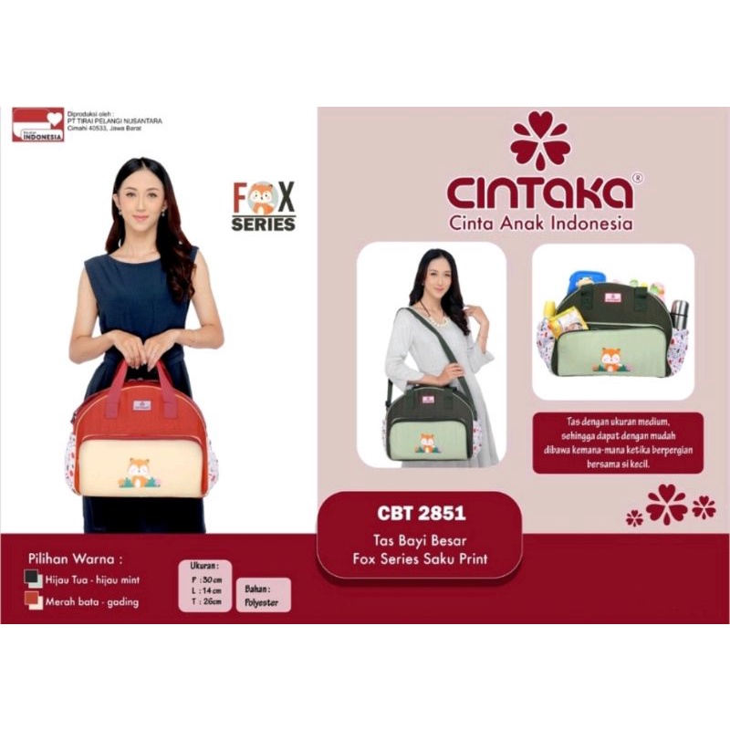 Chintaka CBT2851 Tas bayi besar saku print seri fox