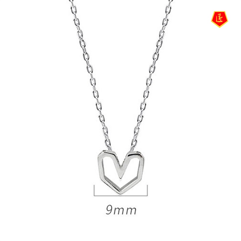 [Ready Stock]Women's Hollow Heart Necklace Korean Chic Simple Sweet Style