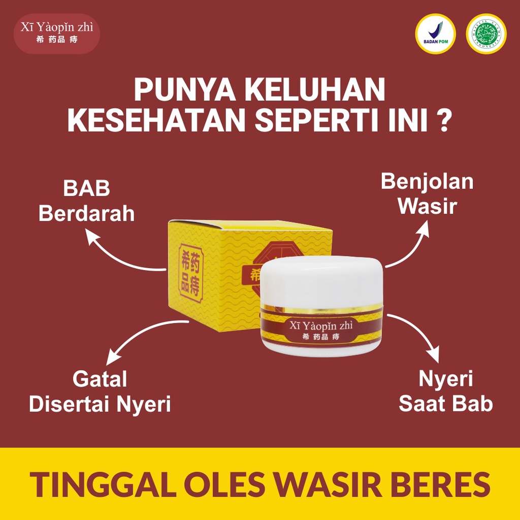 XI YAOPIN ZHI Obat Wasir Herbal Ambeien Dewasa SALEP Wasir Keluar Benjolan Tradisional Kunyit ORIGINAL