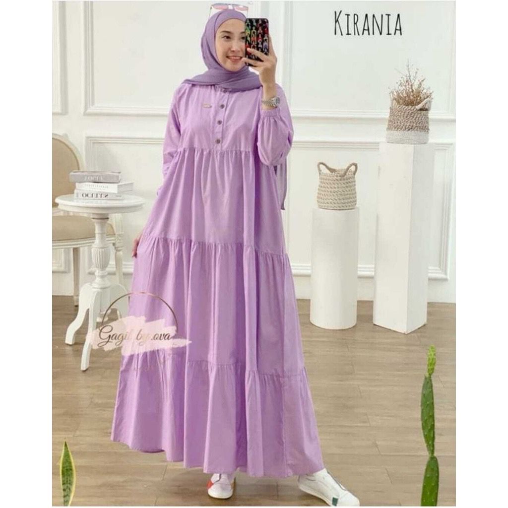 (PROMO) KIRANIA DRESS/ DRESS KOREANSTYLE/MIDI DRESS/ BANYAK SIZE ( M,L DAN XL)