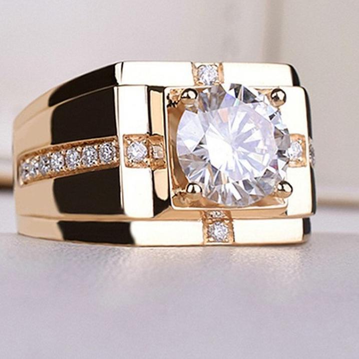 Recomended.. Cincin Platinum Berlian Gold Pria/Wanita Mewah