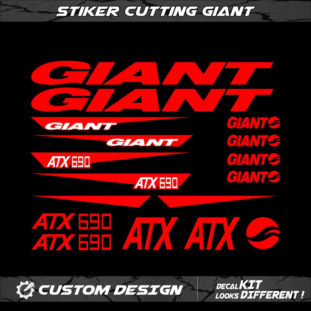 DECAL FRAME GIANT STICKER CUTTING MTB STIKER SEPEDA CUSTOM LEM KUAT ANTI AIR TAHAN PANAS