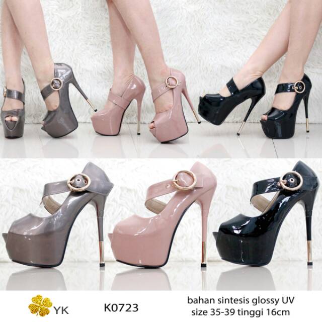 OSshoes 0723 premium heels 16cm 16 cm import shoes wanita high heels highheels tali kebuka opetoe