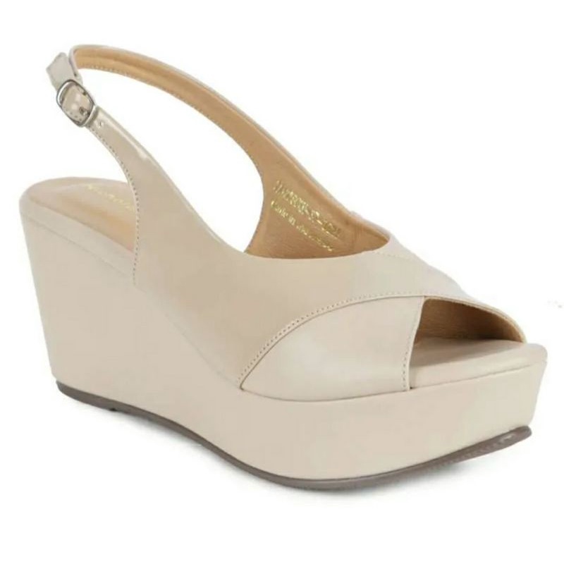 Sepatu Wedges Megan Beige Big Size 41-42-43-44-45 Sepatu Sendal Formal Pesta IMPOR Size Besar Beige, 41