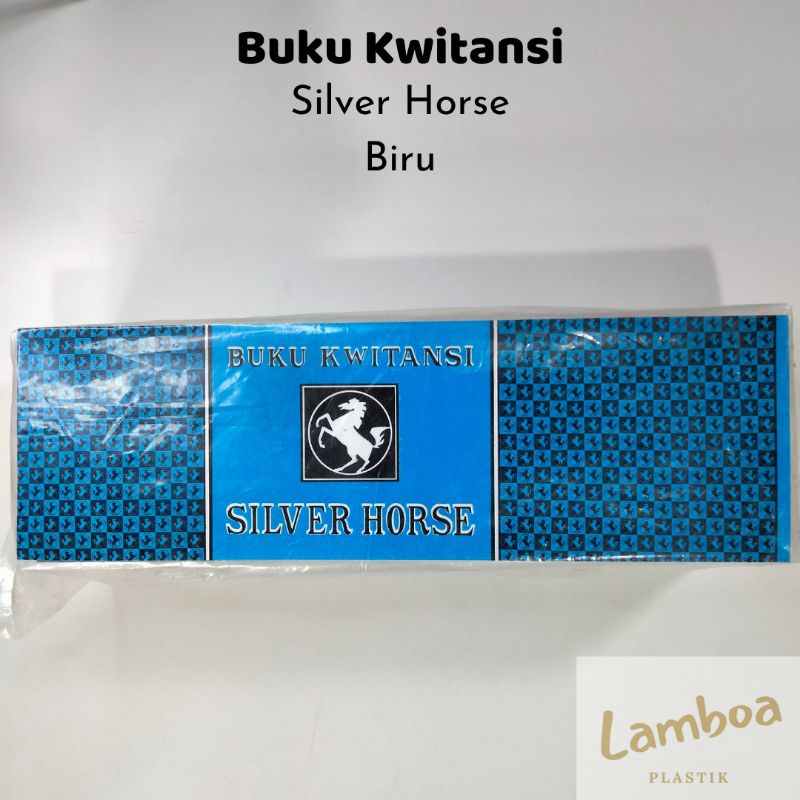 Buku kwitansi 100 lembar Silver Horse SH biru kuitansi panjang 29x9 cm