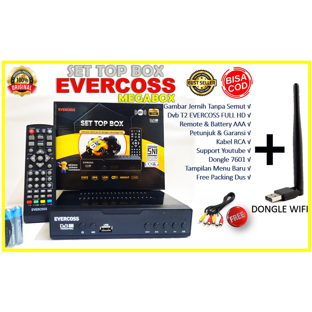 Set Top Box Evercoss FULL HD Stb Evercoss Digital Tv Evercoss Setopbox Evercoss