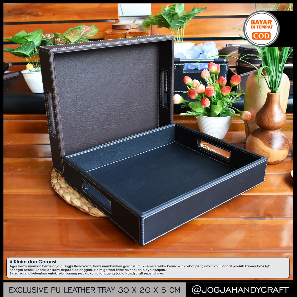 30x20x5 cm - Jogja Handycraft Nampan Kulit Premium / Baki / Tray Kulit Sintetis Hotel Kokoh &amp; rapih