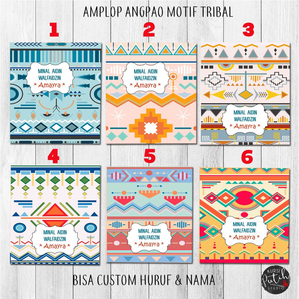 

amplop uang angpao motif tribal
