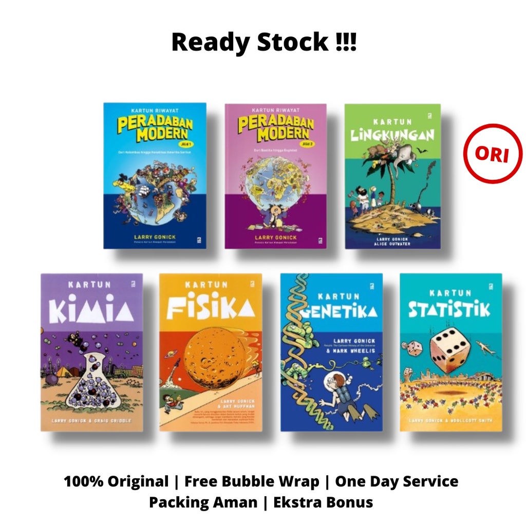 Karya Larry Gonick/Kartun Riwayat Peradaban Modern/Lingkungan/Kimia/fisika/Genetika/Statistik