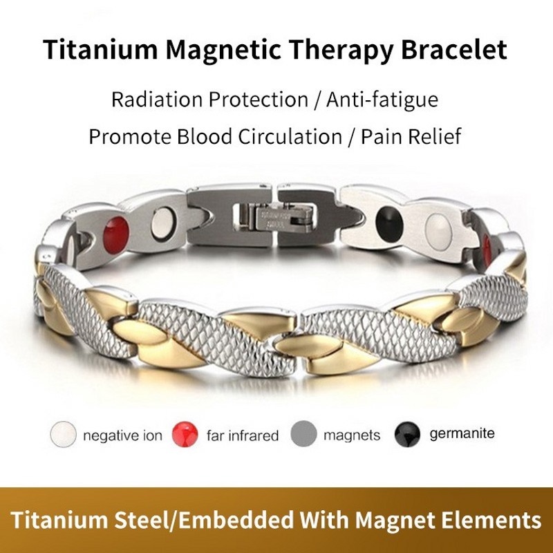 Gelang Power Terapi Pelangsing Penurunan Berat Badan Pola Twisted Dragon Magnetik Dapat Dilepas Untuk Pria Dan Wanita