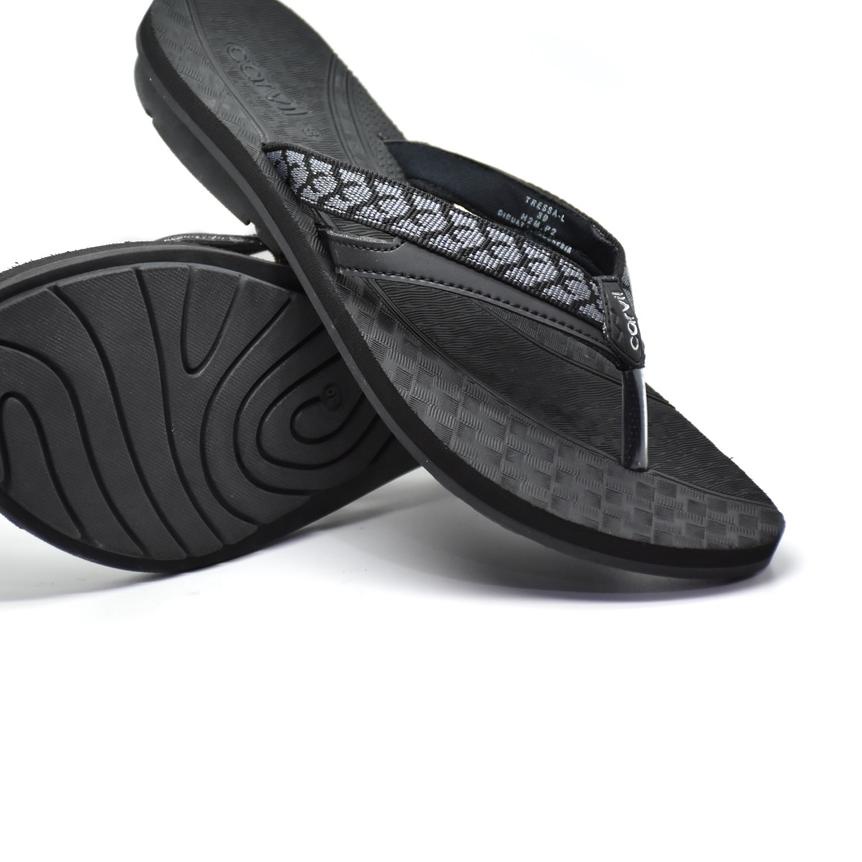 【BIG SAVING】 CARVIL TRESSA-01L SANDAL SPONGE WANITA BLACK/GREY #Shopeehaul