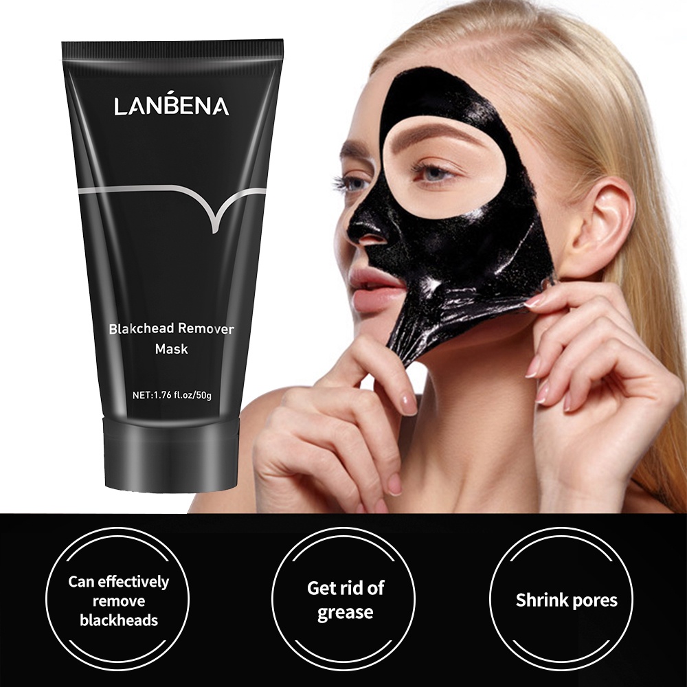 LANBENA Masker Komedo Bamboo Charcoal Blackhead Remover Mask clay mask masker Wajah Hidung - Pembersih Komedo
