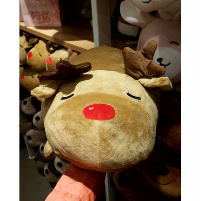 BONEKA MINISO Cylindrical elk plush toy size 37cm. Boneka lucu miniso. Ready surabaya