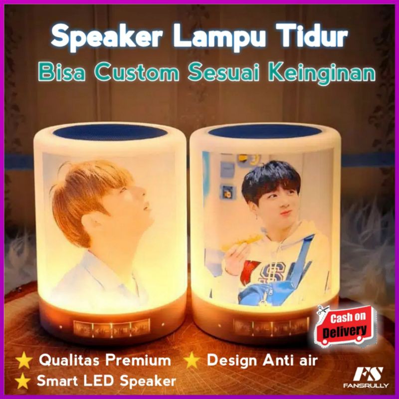 SPEAKER LAMPU LED BTS Custom Foto Portable Tidur Spiker Portabel Mini Speker BTS murah blutut Kpop