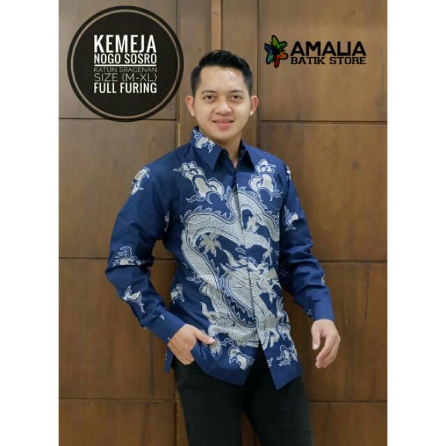 NOGO SOSRO.Kemeja Batik Pria Modern