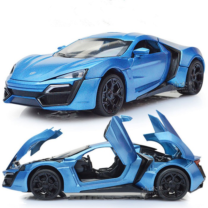 Diecast Miniatur Mobil Fast Furious Lycan hypersports blue