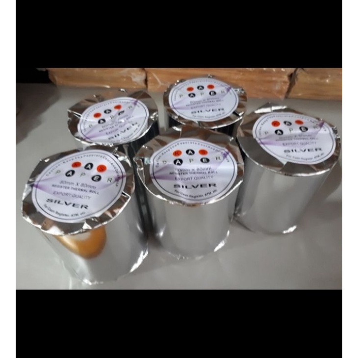

kertas Thermal Silver Ukuran 80x80mm