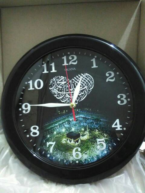 Jam Dinding Merk OGANA Ka'bah &amp; Mekkah Diameter 30Cm