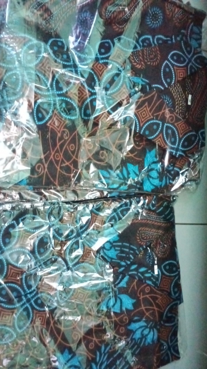 Kemeja Batik Pria Lengan Pendek Motif Seno Biru M L Xl Xxl
