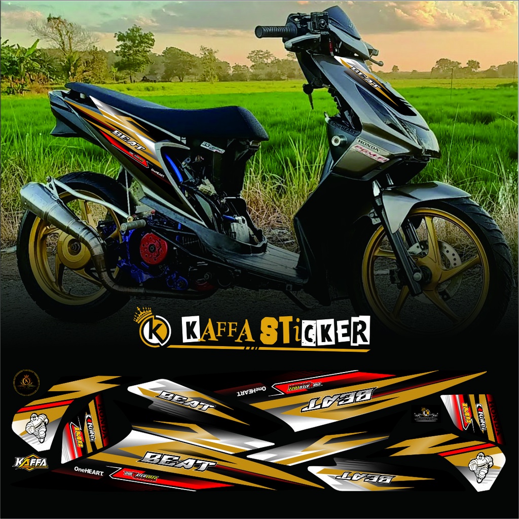 Sticker Striping BEAT Karbu Variasi Stiker Honda Lis Motor Honda Beat Karbu Desain Racing Road Race 