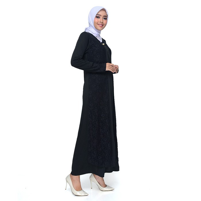 Long Dress Gamis Brukat | Atasan Wanita Muslimah | Baju Wanita Fashion Muslim Model Terbaru