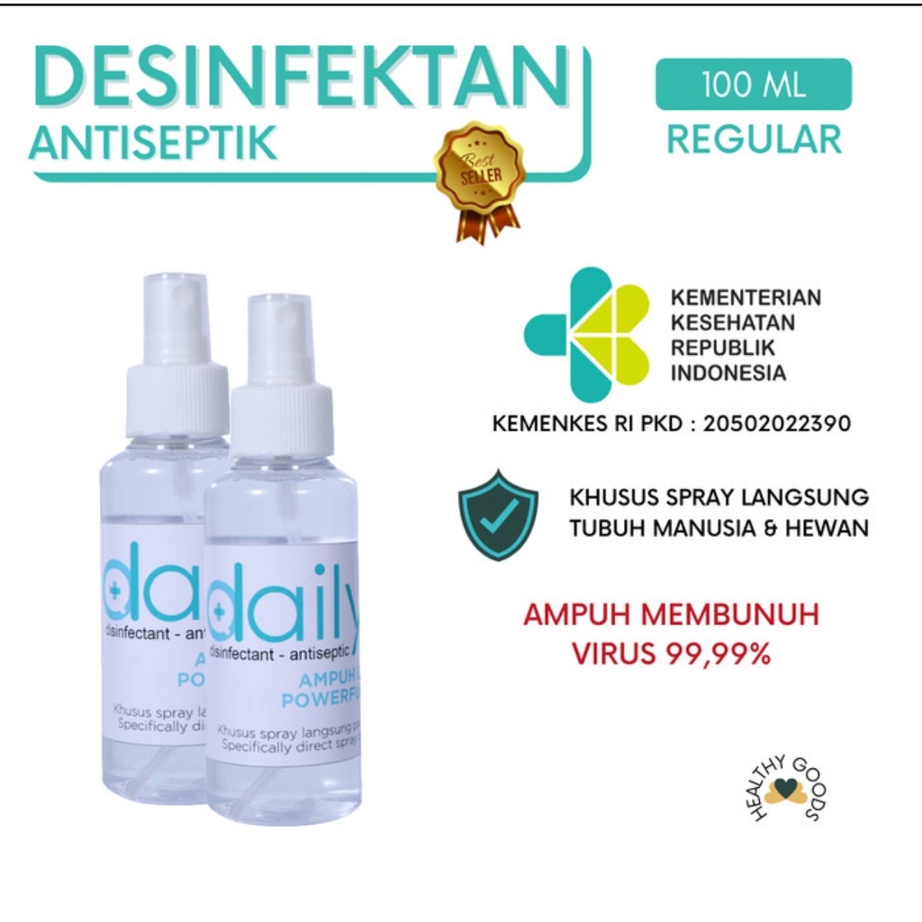 DISINFEKTAN DAILY ANTISEPTIC 100 ML - DESINFEKTAN TIDAK IRITASI KULIT