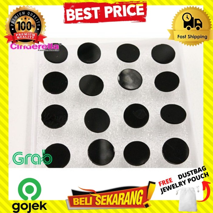ANTING TINDIK PLASTIK TUSUK BULAT HITAM WANITA BESAR CEWE KOREA A115