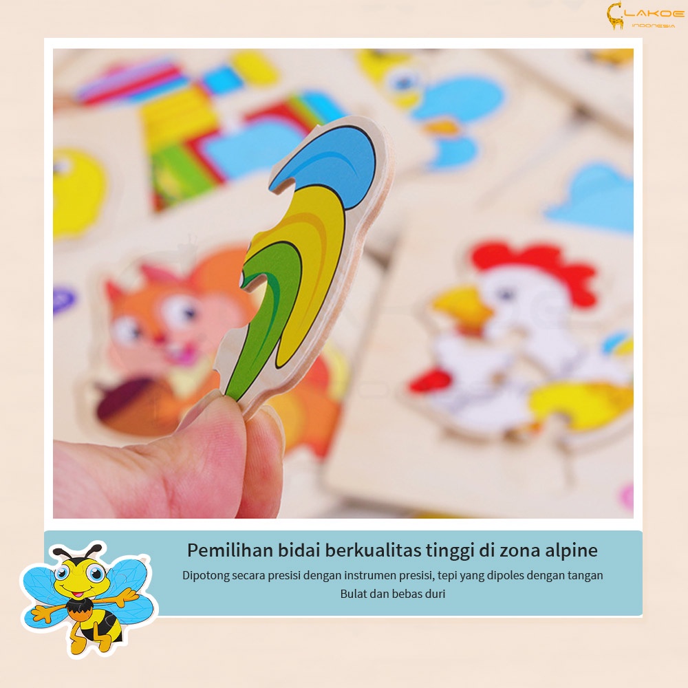 LAKOE Mainan puzzle kayu anak hewan kartun/Mainan Edukasi anak bayi / wooden puzzle toys