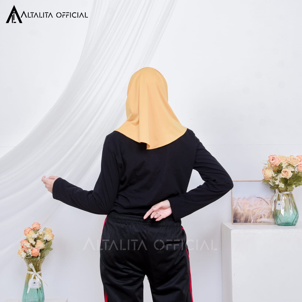 Altalita - Kerudung Sport Instant pet Bahan Jersey Spandek Polos Premium Cocok Untuk Sekolah Olahraga dan Sehari-Hari