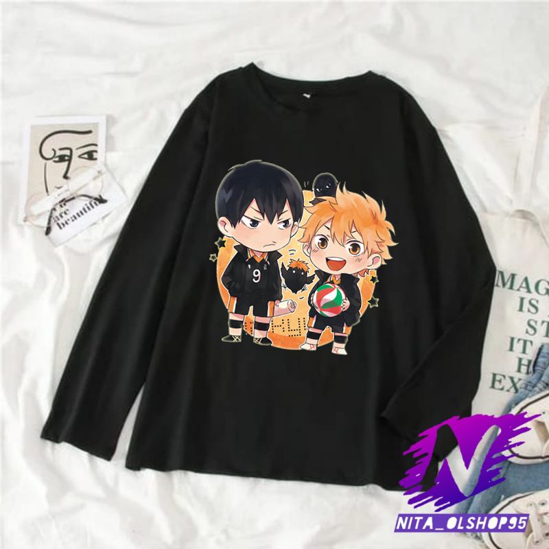 kaos lengan panjang haikyu anime baju anak haikyuu