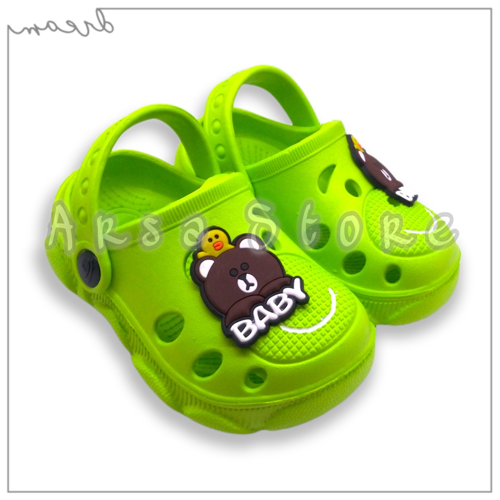 Sendal Baim Anak Tali Belakang / Sandal Sepatu Anak Laki Laki Motif Panda Umur 1 2 3 Tahun Terlaris