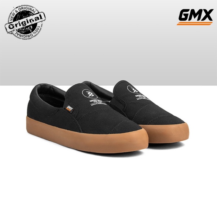 [Slip On] Geoff Max Official - Sepatu Slipon Meery Black Gum Sneakers [Man] Sepatu Original Cowok Se